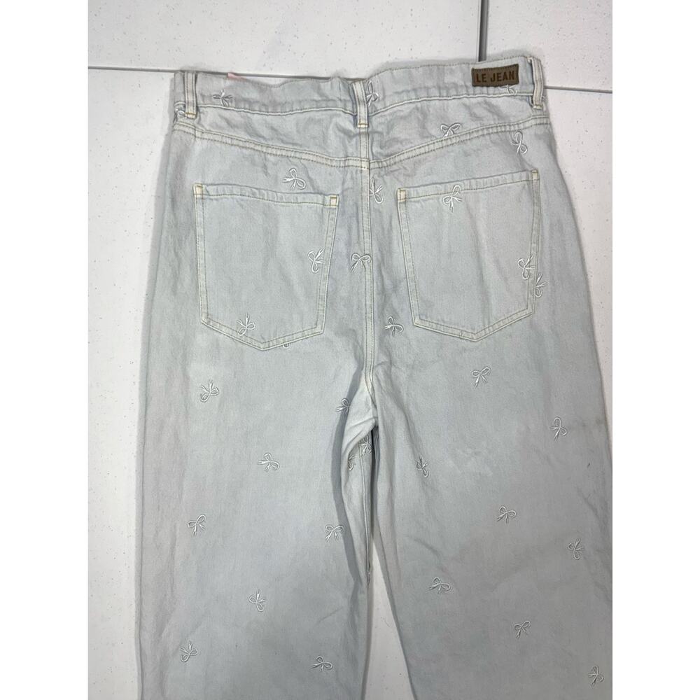 LE JEAN Bow Embroidered Column Jeans size 32 - Picture 9 of 9